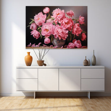 Tableau Nature Morte Pivoines Huile